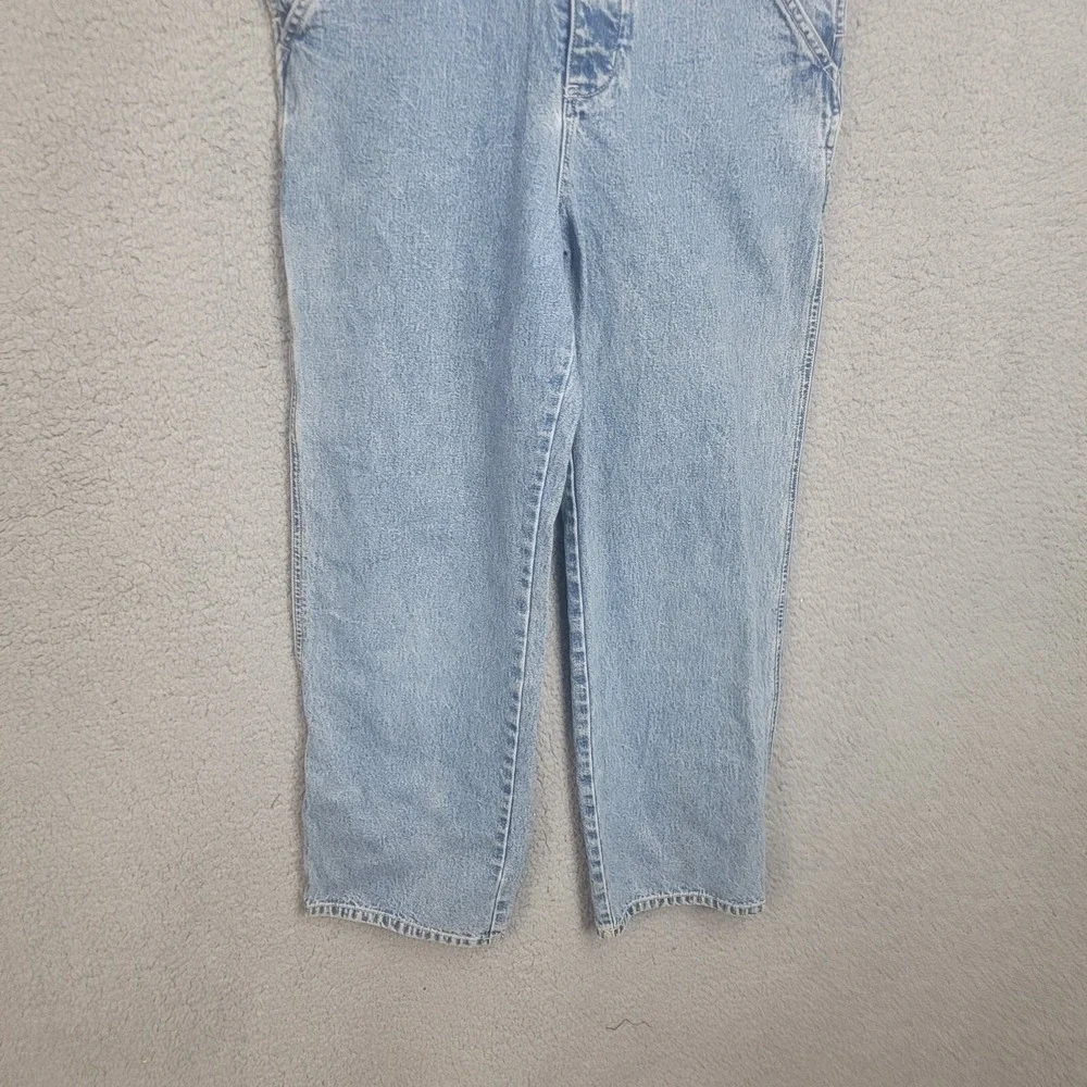 Gap Kids Girls Medium Wash Denim Bib Overalls Size XXL (14-16) Loose Embroidered